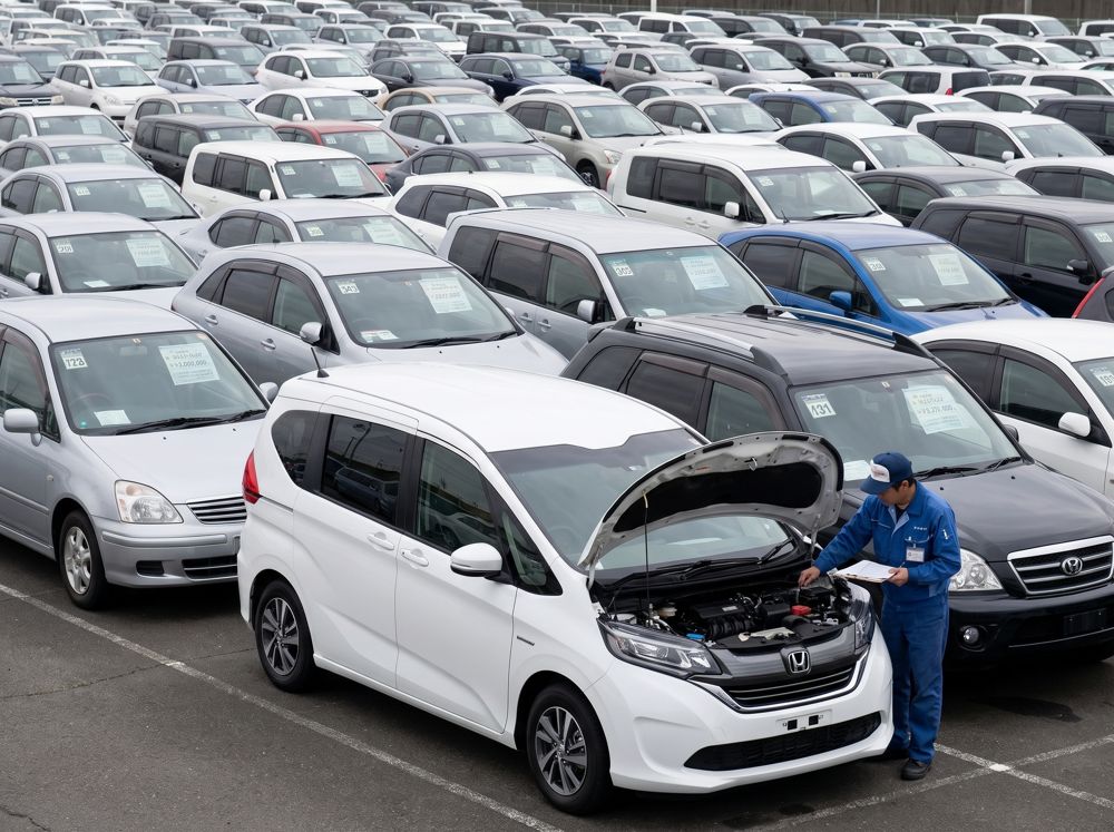 Honda Freed на аукционной стоянке в Японии